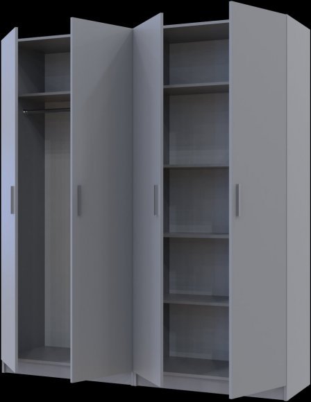 Комплект Doros Промо з полицями Сірий 2+2 ДСП 180х48х204 DRS-011627 (80737771) Комплект Doros Промо з полицями Сірий 2+2 ДСП 180х48х204 DRS-011627 (80737771)