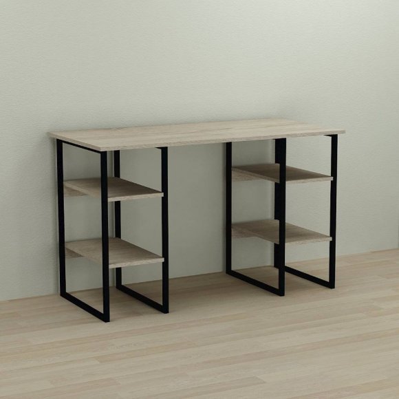 Письмовий стіл Ferrum-decor Карен 75x140x60 чорний ДСП Дуб Сонома 16мм (FRD-102051)