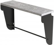 Полиця настінна Ferrum-decor Світ 300x700x150 метал Чорний ДСП Бетон 16 мм (FRD-102827)