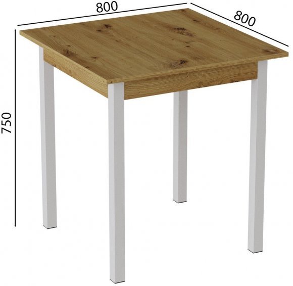 Стіл кухонний Ferrum-decor Дієго 75x80x80 Білий ДСП Дуб Артизан 16мм (FRD-105711) Стіл кухонний Ferrum-decor Дієго 75x80x80 Білий ДСП Дуб Артизан 16мм (FRD-105711)