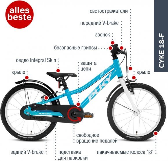 Двоколісний велосипед Cyke 18-1 Alu F 4419 freshblue Двоколісний велосипед Cyke 18-1 Alu F 4419 freshblue