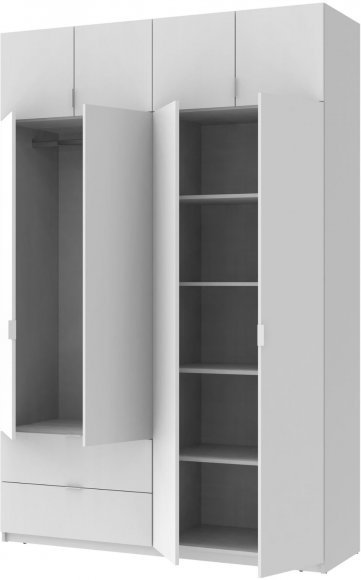 Шафа розпашна с антресолью Doros Лукас 160х50х240 см Білий (DRS-011193) Шафа розпашна с антресолью Doros Лукас 160х50х240 см Білий (DRS-011193)