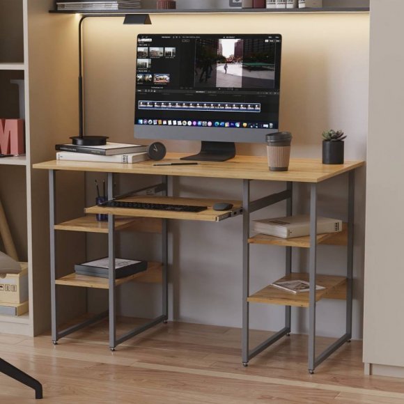 Комп'ютерний стіл Ferrum-decor Тім 75x120x60 сірий ДСП Дуб Сан-Марино 16мм (FRD-102461)