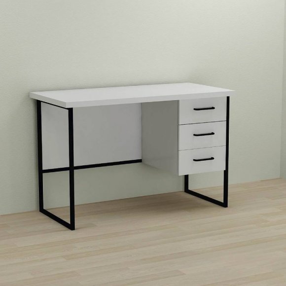 Письмовий стіл Ferrum-decor Гаррі 76x140x70 чорний ДСП Біле 32мм (FRD-103566)