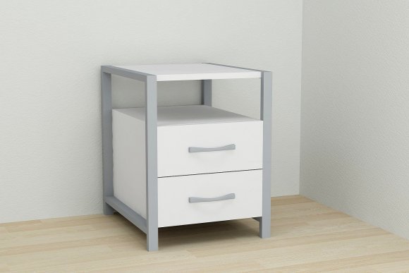Тумба універсальна Ferrum-decor Вів'єн 2/2 50x41x40 сірий ДСП Біле 16мм (FRD-104166) Тумба універсальна Ferrum-decor Вів'єн 2/2 50x41x40 сірий ДСП Біле 16мм (FRD-104166)