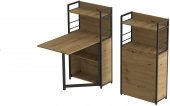 Стіл книжка з етажеркою Практик 1 Ferrum-decor 1200x640x990 Чорний метал ДСП Дуб Артизан 16 мм (FRD-104616)