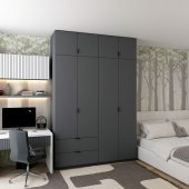 Шафа розпашна с антресолью Doros Лукас 160х50х240 см Графіт (DRS-011194)