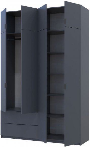 Шафа розпашна с антресолью Doros Лукас 160х50х240 см Графіт (DRS-011194) Шафа розпашна с антресолью Doros Лукас 160х50х240 см Графіт (DRS-011194)