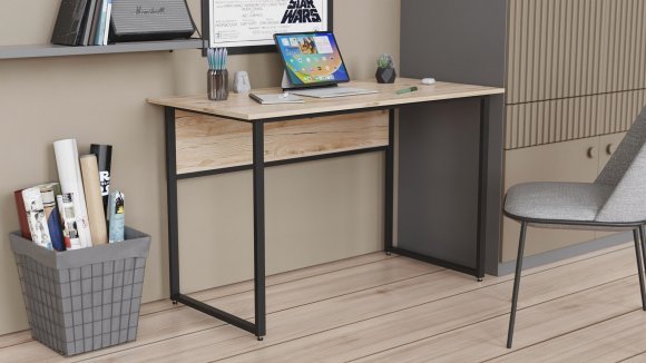 Комп'ютерний стіл Ferrum-decor Коді 75x140x60 чорний ДСП Дуб Сан-Марино 16мм (FRD-103754)