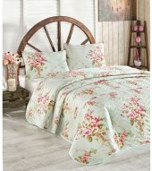 Покривало стьобане з наволочкою Alanur Mint ментол 160х220 см svt-2000022233842