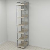 Шафа Гардероб Уні секція 4 серії Конект Ferrum-decor 220x40x50см Сірий метал ДСП Дуб Сонома 32 мм (FRD-104553)