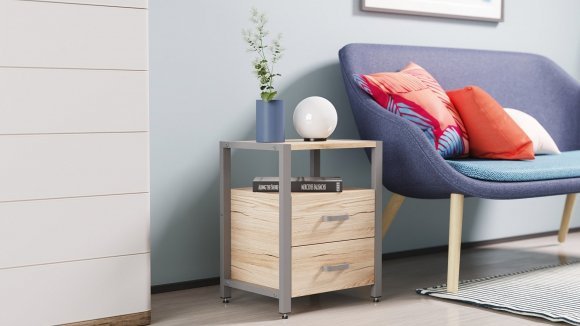 Тумба універсальна Ferrum-decor Вів'єн 2/2 50x41x40 сірий ДСП Дуб Сан-Марино 16мм (FRD-104167) Тумба універсальна Ferrum-decor Вів'єн 2/2 50x41x40 сірий ДСП Дуб Сан-Марино 16мм (FRD-104167)