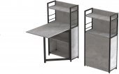 Стіл книжка з етажеркою Практик 1 Ferrum-decor 1200x640x990 Чорний метал ДСП Бетон 16 мм (FRD-104617)