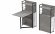 Стіл книжка з етажеркою Практик 1 Ferrum-decor 1200x640x990 Чорний метал ДСП Бетон 16 мм (FRD-104617)