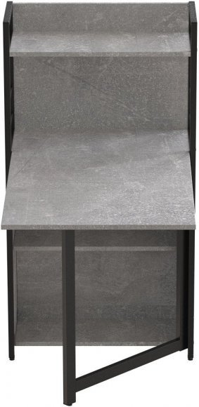 Стіл книжка з етажеркою Практик 1 Ferrum-decor 1200x640x990 Чорний метал ДСП Бетон 16 мм (FRD-104617)