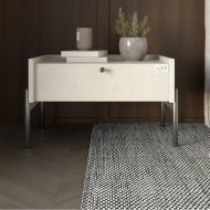 Тумба приліжкова LION Wood з однією шухлядою Бетон style (чорні ножки) (LION-041309)