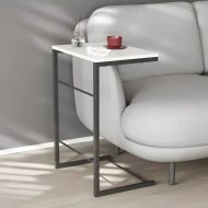 Столик приставний Террі Ferrum-decor 650x440x330 Чорний метал ДСП Біле 16 мм (FRD-104648)