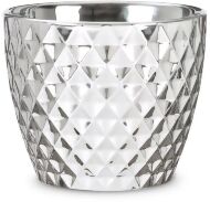 Кашпо для квітів Mirror Silver кераміка 16 дзеркальний з фактурою 60474 Кашпо для квітів Mirror Silver кераміка 16 дзеркальний з фактурою 60474