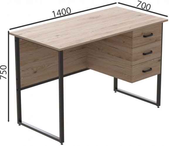 Комп'ютерний стіл Ferrum-decor Гаррі 75x140x70 чорний ДСП Дуб Сан-Марино 32мм (FRD-103569)