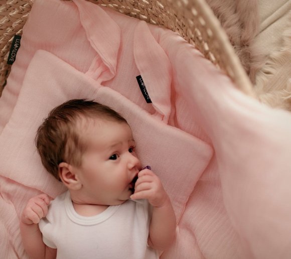 Подушка-кролик муслінова 20x30 см Powder Pink lullalove-7446