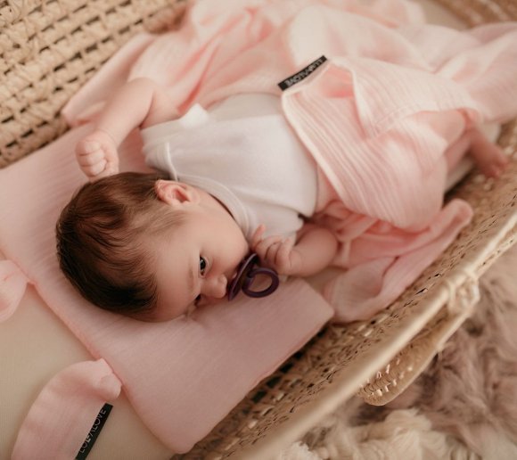 Подушка-кролик муслінова 20x30 см Powder Pink lullalove-7446