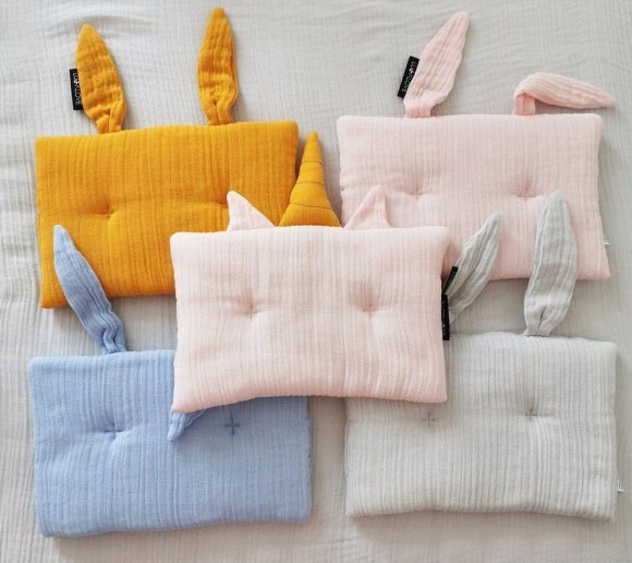 Подушка-кролик муслінова 20x30 см Powder Pink lullalove-7446