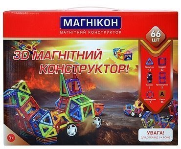 Магнитный конструктор 3-D Магникон, 66 дет. МК-66