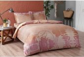 Постільна білизна сатин Marian pembe v03 рожевий євро 200х220 см