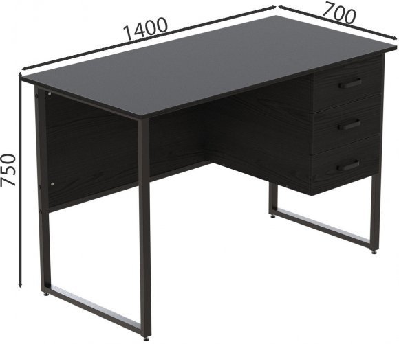 Комп'ютерний стіл Ferrum-decor Гаррі 75x140x70 чорний ДСП Сосна Кембра 32мм (FRD-103570)