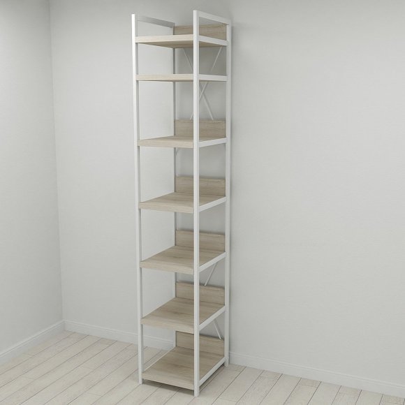 Шафа Гардероб Уні секція 4 серії Конект Ferrum-decor 220x40x50см Білий метал ДСП Дуб Сонома 32 мм (FRD-104557) Шафа Гардероб Уні секція 4 серії Конект Ferrum-decor 220x40x50см Білий метал ДСП Дуб Сонома 32 мм (FRD-104557)