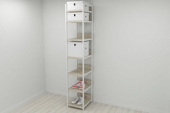 Шафа Гардероб Уні секція 4 серії Конект Ferrum-decor 220x40x50см Білий метал ДСП Дуб Сонома 32 мм (FRD-104557) Шафа Гардероб Уні секція 4 серії Конект Ferrum-decor 220x40x50см Білий метал ДСП Дуб Сонома 32 мм (FRD-104557)