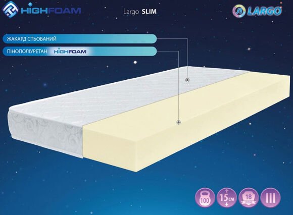 Матрас безпружинний Slim 80х160х15 см Матрас безпружинний Slim 80х160х15 см