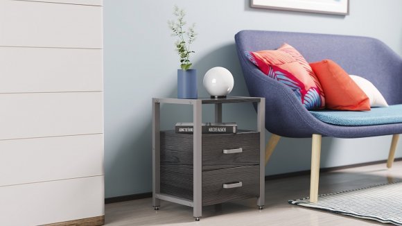 Тумба універсальна Ferrum-decor Вів'єн 2/2 50x41x40 сірий ДСП Сосна Кембра 16мм (FRD-104170)