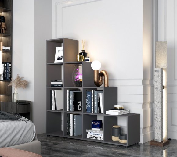Стелаж Doros Степ 4х4 Графіт відкритий 136.2х28.8х140.7 DRS-011769 (41516167) Стелаж Doros Степ 4х4 Графіт відкритий 136.2х28.8х140.7 DRS-011769 (41516167)