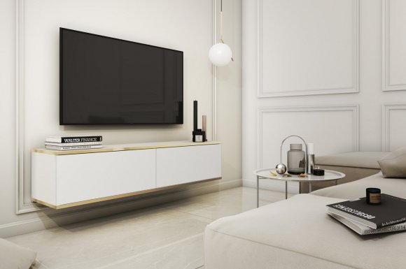 Тумба під телевізор навісна Perfect Home Оро / Oro 2-дверна RTV135 Білий (PFH-091349) Тумба під телевізор навісна Perfect Home Оро / Oro 2-дверна RTV135 Білий (PFH-091349)