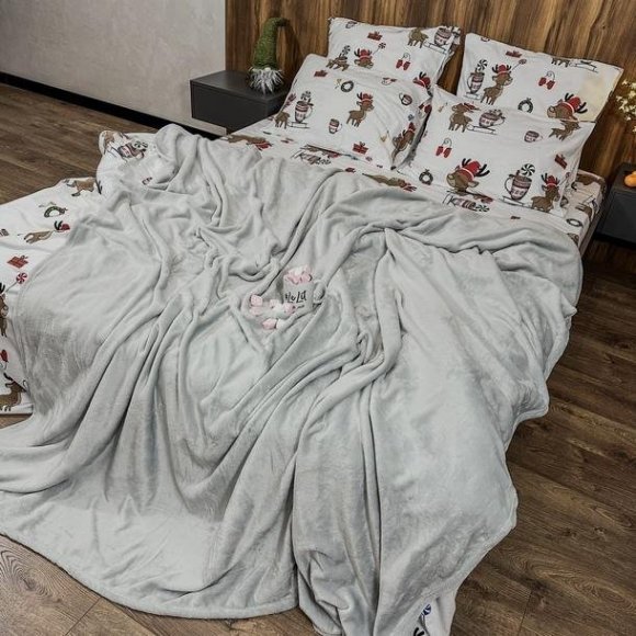 Плед покривало Lelit Фланель Велсофт Сірий 150/200 (LLT-111462) Плед покривало Lelit Фланель Велсофт Сірий 150/200 (LLT-111462)