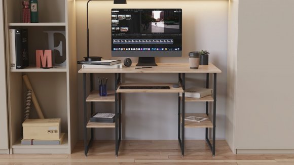 Комп'ютерний стіл Ferrum-decor Тім 75x120x60 чорний ДСП Дуб Сан-Марино 16мм (FRD-103953) Комп'ютерний стіл Ferrum-decor Тім 75x120x60 чорний ДСП Дуб Сан-Марино 16мм (FRD-103953)