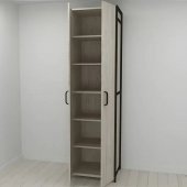 Шафа Гардероб Уні секція 7 серії Конект Ferrum-decor 220x60x50см Чорний метал ДСП Білий 16 мм (FRD-104559)