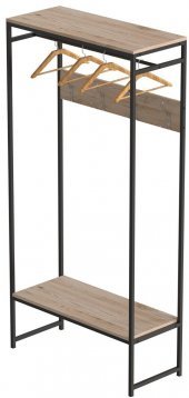 Вішалка модульна підлогова Ferrum-decor Треліс 14 180x90x38 чорний ДСП Дуб Сан-Марино 16мм (FRD-104344)