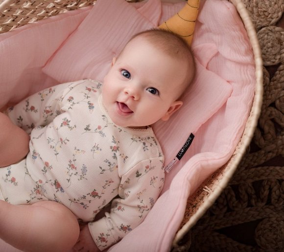 Подушка-єдиноріг муслінова 20x30 см Powder Pink lullalove-7521