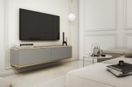 Тумба під телевізор навісна Perfect Home Оро / Oro 2-дверна RTV135 Сірий (PFH-091350)