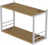 Книжкова полиця універсальна Ferrum-decor Стім 1 38x63x26 білий ДСП Дуб Артизан 16мм (FRD-104093)