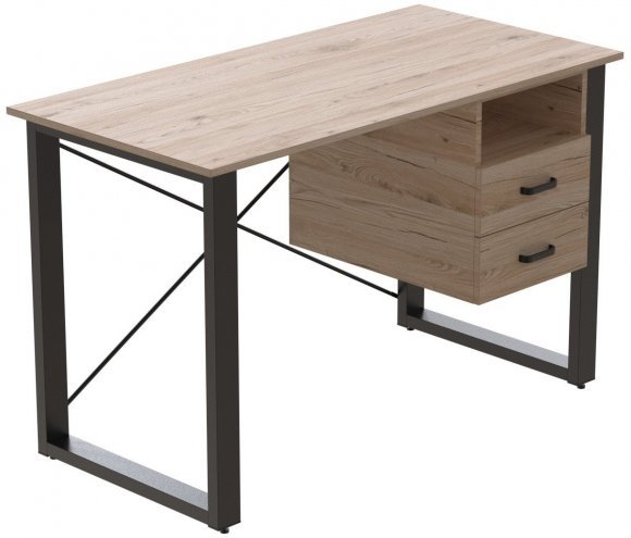 Письмовий стіл із ящиками Ferrum-decor Оскар 750x1400x600 метал Чорний ДСП Дуб Сан-Марино 16 мм (FRD-103235) Письмовий стіл із ящиками Ferrum-decor Оскар 750x1400x600 метал Чорний ДСП Дуб Сан-Марино 16 мм (FRD-103235)