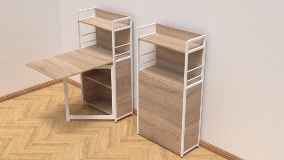 Стіл книжка з етажеркою Практик 1 Ferrum-decor 1200x640x990 Білий метал ДСП Дуб Сонома 16 мм (FRD-104621) Стіл книжка з етажеркою Практик 1 Ferrum-decor 1200x640x990 Білий метал ДСП Дуб Сонома 16 мм (FRD-104621)