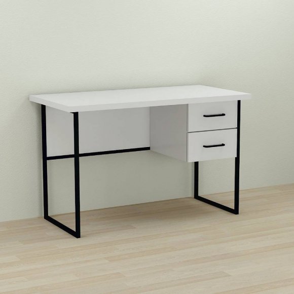 Письмовий стіл Ferrum-decor Дакота 76x140x60 чорний ДСП Біле 32мм (FRD-101931)