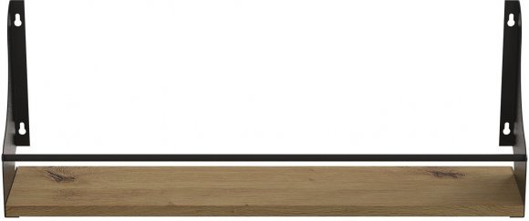 Полиця настінна Ferrum-decor Ізі 260x700x150 метал Чорний ДСП Дуб Артизан 16 мм (FRD-102952)