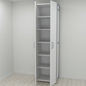 Шафа Гардероб Уні секція 7 серії Конект Ferrum-decor 220x60x50см Сірий метал ДСП Білий 16 мм (FRD-104563)