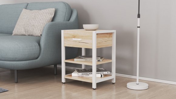 Тумба універсальна Ferrum-decor Вів'єн 1/2 50x41x40 білий ДСП Дуб Сан-Марино 16мм (FRD-104128) Тумба універсальна Ferrum-decor Вів'єн 1/2 50x41x40 білий ДСП Дуб Сан-Марино 16мм (FRD-104128)