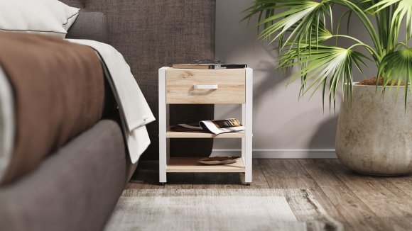 Тумба універсальна Ferrum-decor Вів'єн 1/2 50x41x40 білий ДСП Дуб Сан-Марино 16мм (FRD-104128) Тумба універсальна Ferrum-decor Вів'єн 1/2 50x41x40 білий ДСП Дуб Сан-Марино 16мм (FRD-104128)