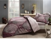 Постільна білизна сатин Yasmin murdum v06 фіолетовий євро 200х220 см